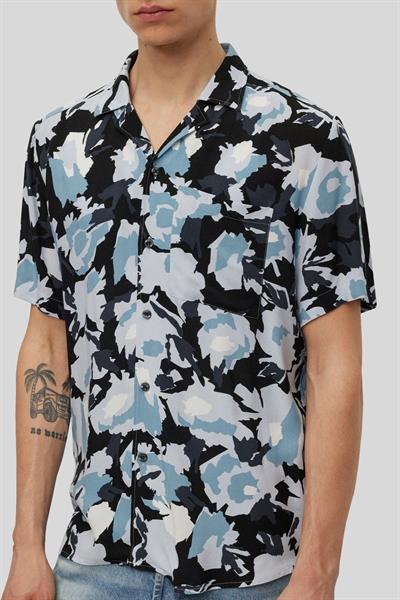 Hugo Relaxed Fit Apaş Yaka Kısa Kollu Erkek Gömlek Mavi 451