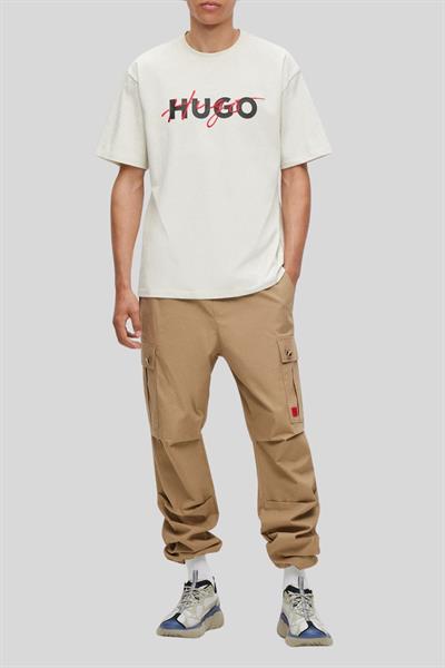 Hugo Relaxed Fit Bisiklet Yaka Erkek T-Shirt Beyaz
