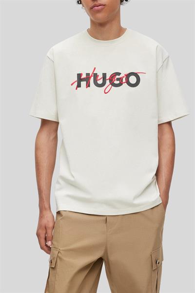 Hugo Relaxed Fit Bisiklet Yaka Erkek T-Shirt Beyaz