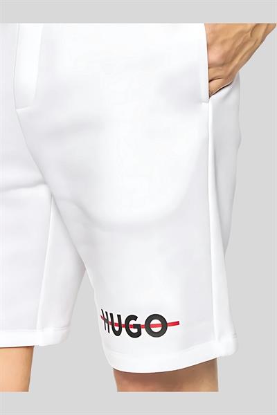 Hugo  Relaxed Fit Erkek Spor Şort Beyaz 100
