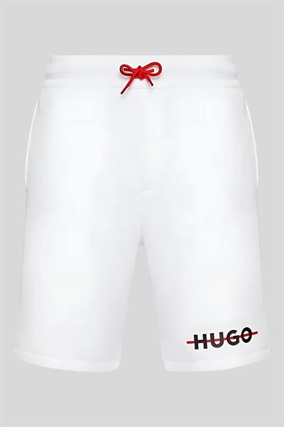 Hugo  Relaxed Fit Erkek Spor Şort Beyaz 100