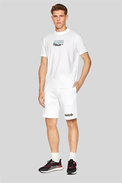 Hugo  Relaxed Fit Erkek Spor Şort Beyaz 100