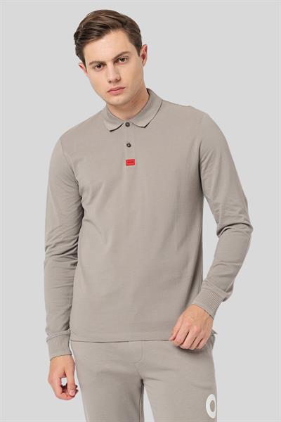 Hugo Slim Fit Polo Yaka Erkek Sweatshirt Bej 260