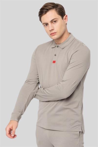 Hugo Slim Fit Polo Yaka Erkek Sweatshirt Bej 260