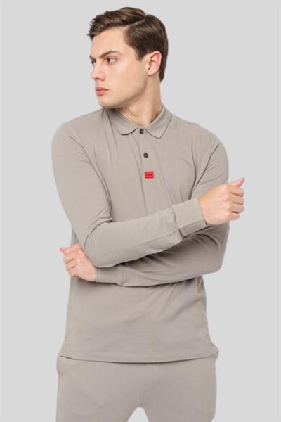 Hugo Slim Fit Polo Yaka Erkek Sweatshirt Bej 260