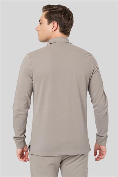 Hugo Slim Fit Polo Yaka Erkek Sweatshirt Bej 260