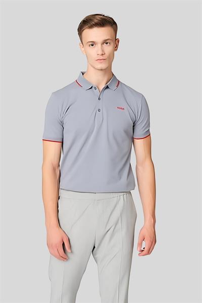Hugo Slim Fit Polo Yaka Erkek T-Shirt Gri