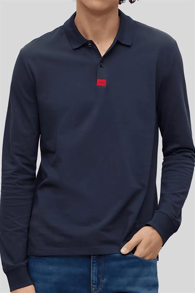 Hugo Slim Fit Polo Yaka Erkek Sweatshirt Lacivert 405