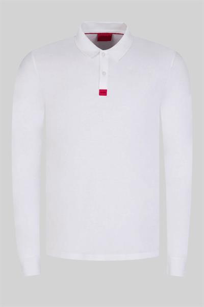 Hugo Slim Fit Polo Yaka Erkek Sweatshirt Beyaz 100
