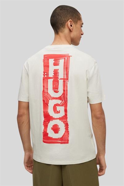 Hugo Yuvarlak Yaka Erkek T-Shirt Beyaz