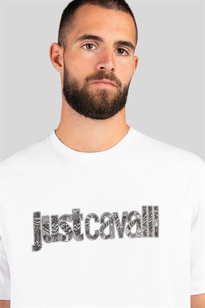 Just Cavalli Bisiklet Yaka Erkek T-Shirt Beyaz