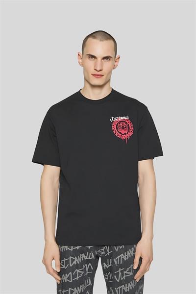 Just Cavalli Bisiklet Yaka Erkek T-Shirt Siyah 01D