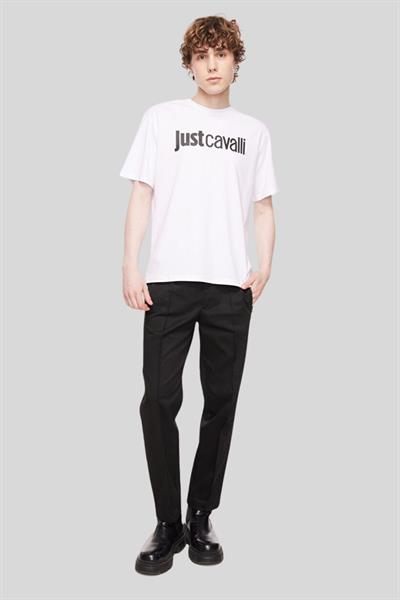 Just Cavalli Bisiklet Yaka Erkek T-Shirt Beyaz