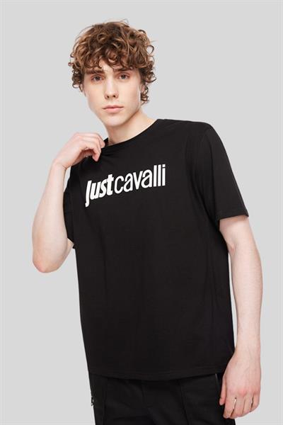 Just Cavalli Bisiklet Yaka Erkek T-Shirt Siyah 899