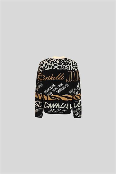 Just Cavalli Bisiklet Yaka Slim Fit Erkek Kazak Çok Renkli