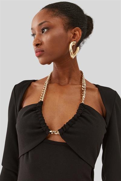 Just Cavalli Kesik Elbise Siyah