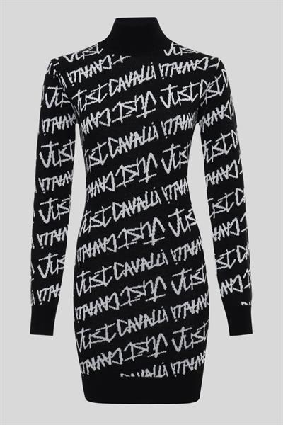 Just Cavalli Örgü Logo Elbise Siyah 899