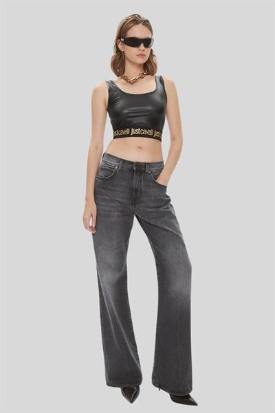 Just Cavalli Slim Fit Kadın Crop Siyah 899