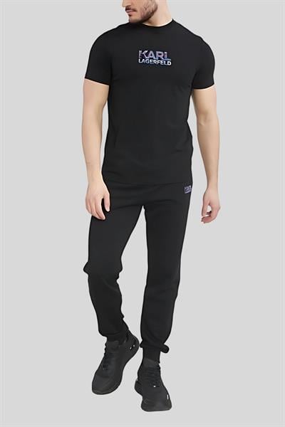 Karl Lagerfeld Bisiklet Yaka Erkek T-Shirt Siyah