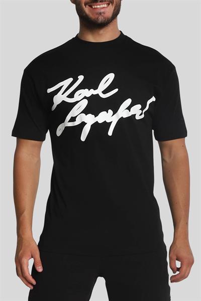 Karl Lagerfeld Bisiklet Yaka T-Shirt Siyah