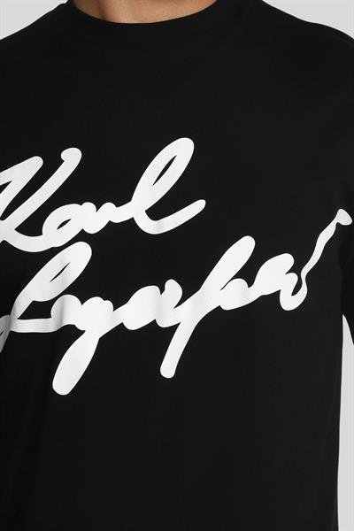 Karl Lagerfeld Bisiklet Yaka T-Shirt Siyah