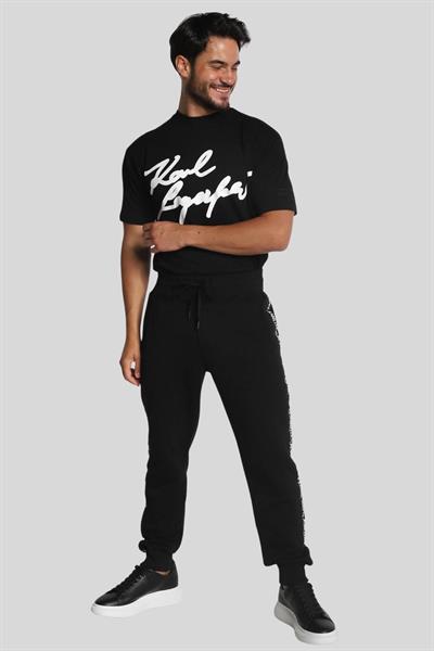 Karl Lagerfeld Bisiklet Yaka T-Shirt Siyah