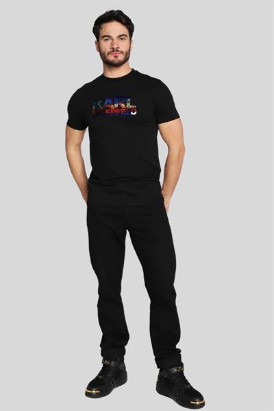 Karl Lagerfeld Dar Kesim Erkek T-Shirt Siyah