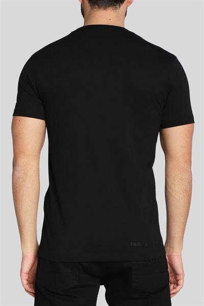 Karl Lagerfeld Dar Kesim Erkek T-Shirt Siyah