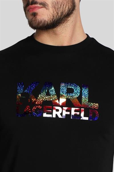Karl Lagerfeld Dar Kesim Erkek T-Shirt Siyah