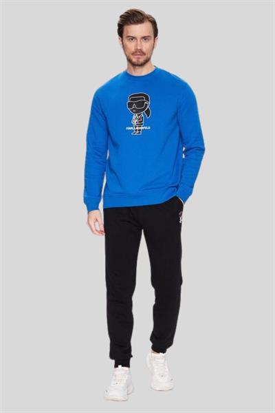 Karl Lagerfeld Erkek Bisiklet Yaka SweatShirt Mavi