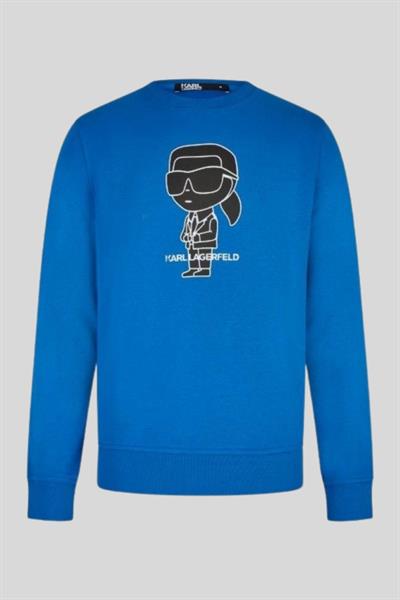 Karl Lagerfeld Erkek Bisiklet Yaka SweatShirt Mavi