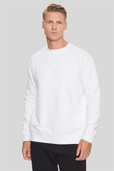 Karl Lagerfeld Erkek Normal Kesim Kazak Beyaz