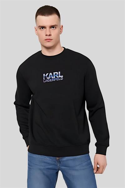 Karl Lagerfeld Erkek Normal Kesim Kazak Siyah