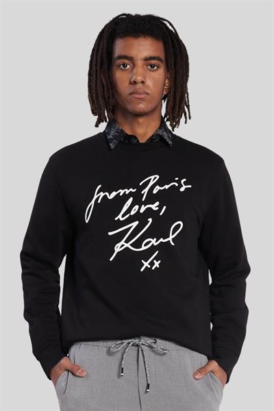 Karl Lagerfeld Erkek Normal Kesim Kazak Siyah