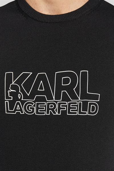 Karl Lagerfeld Erkek Örgü Kazak Siyah
