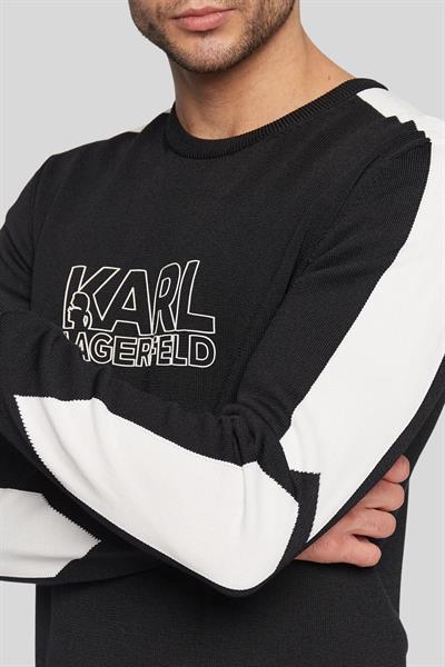 Karl Lagerfeld Erkek Örgü Kazak Siyah