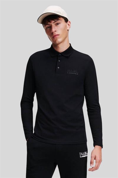 Karl Lagerfeld Erkek Polo Yaka T-Shirt Siyah