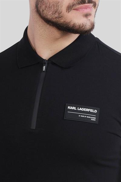Karl Lagerfeld Erkek Polo Yaka T-Shirt Siyah
