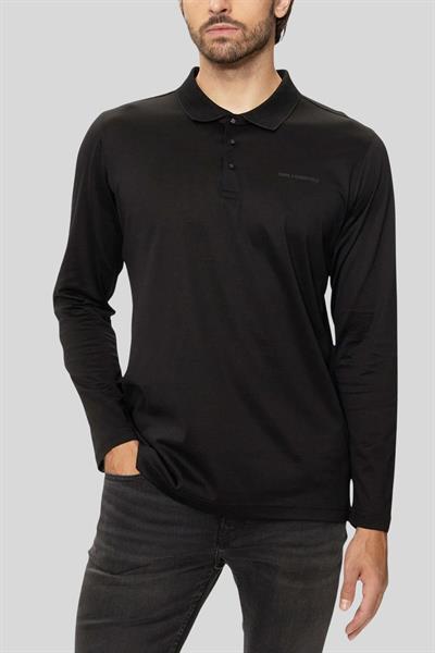 Karl Lagerfeld Erkek Polo Yaka T-Shirt Siyah