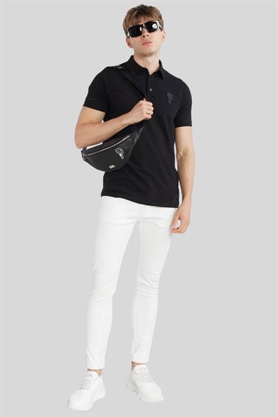 Karl Lagerfeld Erkek Polo Yaka T-Shirt Siyah