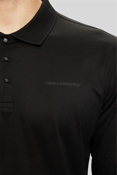 Karl Lagerfeld Erkek Polo Yaka T-Shirt Siyah