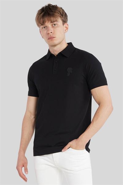 Karl Lagerfeld Erkek Polo Yaka T-Shirt Siyah