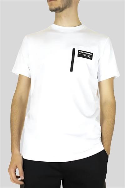 Karl Lagerfeld Erkek Yuvarlak Yaka T-Shirt Beyaz
