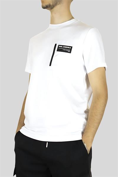 Karl Lagerfeld Erkek Yuvarlak Yaka T-Shirt Beyaz