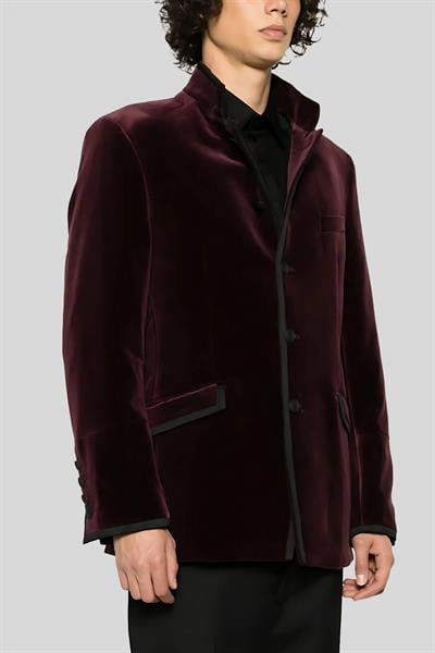 Karl Lagerfeld Kadife Pamuklu Erkek Ceket Kırmızı 609