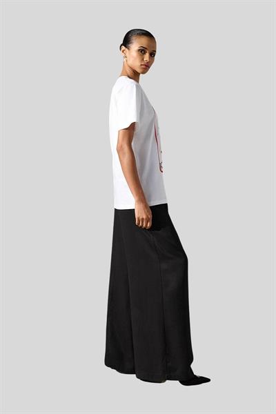 Karl Lagerfeld Kadın Bisiklet Yaka T-Shirt Beyaz