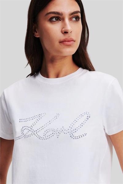 Karl Lagerfeld Kadın T-Shirt Beyaz