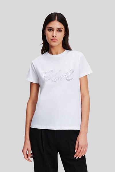 Karl Lagerfeld Kadın T-Shirt Beyaz