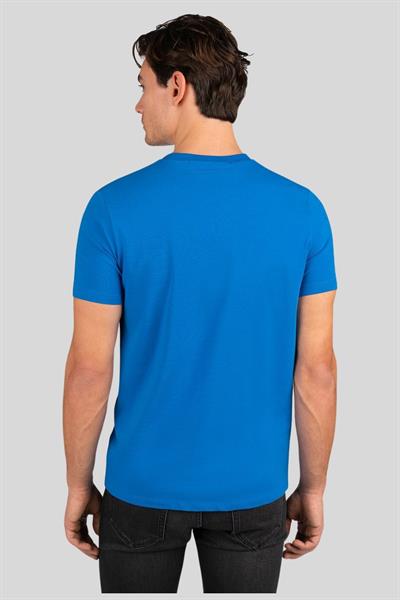 Karl Lagerfeld Kontrast Desenli Erkek T-Shirt Mavi 650