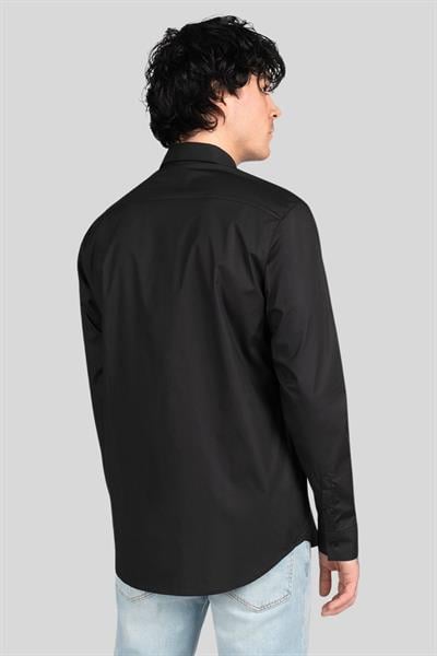 Karl Lagerfeld Kontrast Logo Motifli Erkek Gömlek Siyah